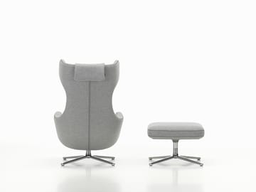 Grand Repos lenestol & Ottoman aluminiumstativ - Cosy 2 pebble grey - Vitra