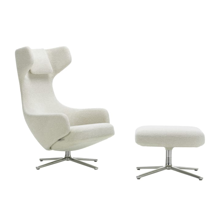 Grand Repos lenestol & Ottoman aluminiumstativ - Nubia 01 ivory-pearl - Vitra