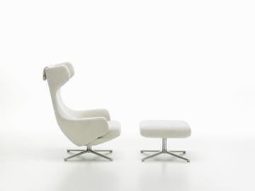 Grand Repos lenestol & Ottoman aluminiumstativ - Nubia 01 ivory-pearl - Vitra