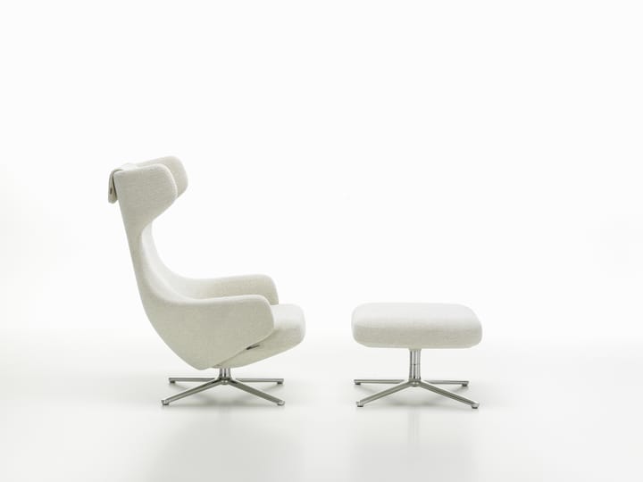 Grand Repos lenestol & Ottoman aluminiumstativ, Nubia 01 ivory-pearl Vitra