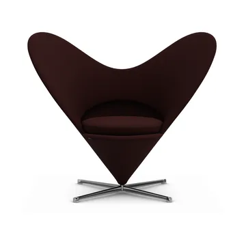 Heart Cone Chair lenestol - Cento dark red melange-rustfritt stål - Vitra