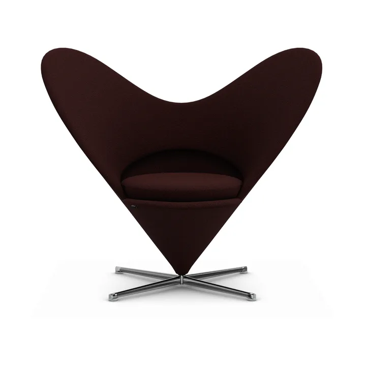 Heart Cone Chair lenestol - Cento dark red melange-rustfritt stål - Vitra