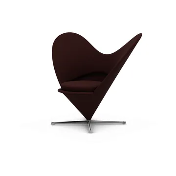 Heart Cone Chair lenestol - Cento dark red melange-rustfritt stål - Vitra