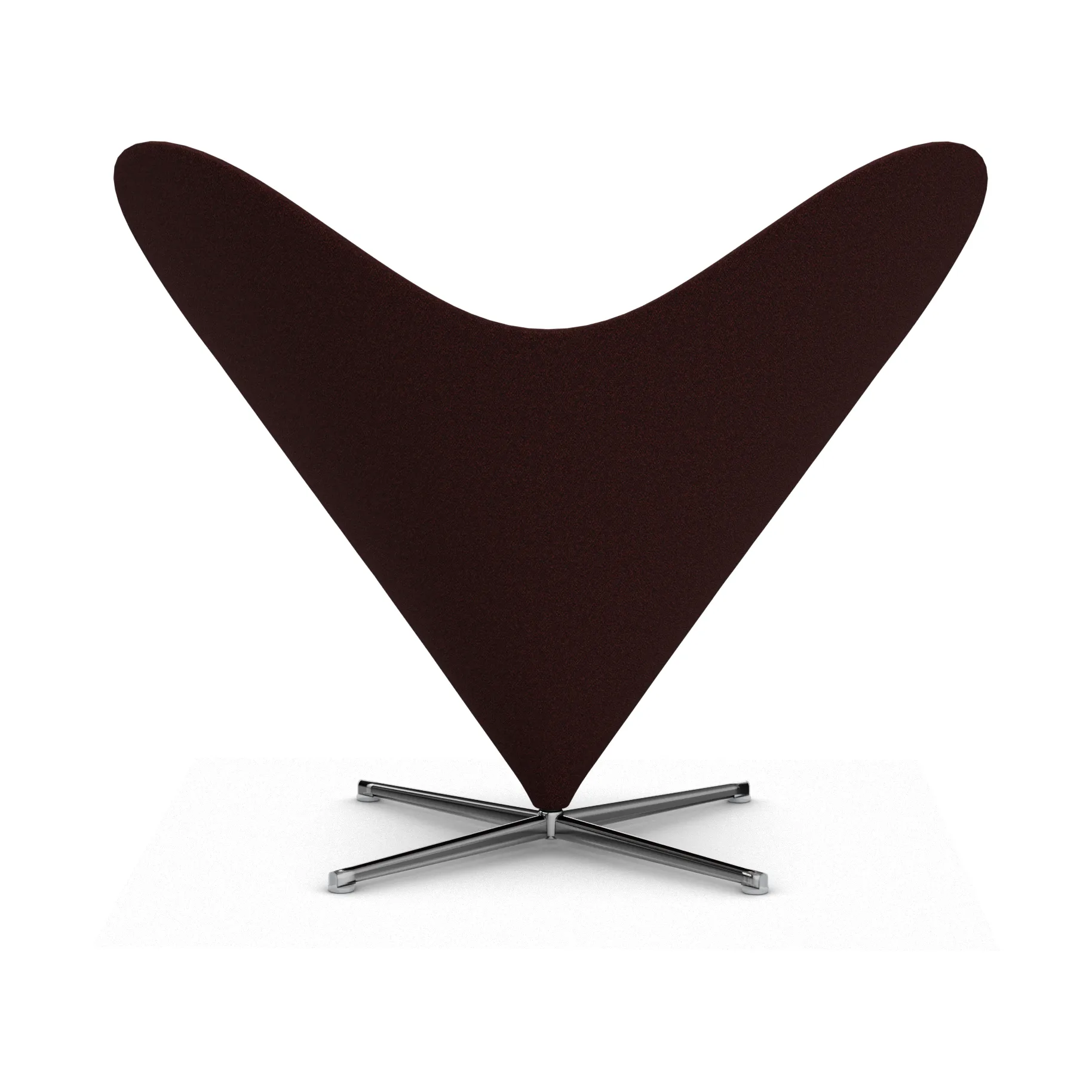 Heart Cone Chair lenestol, Cento dark red melange-rustfritt stål Vitra