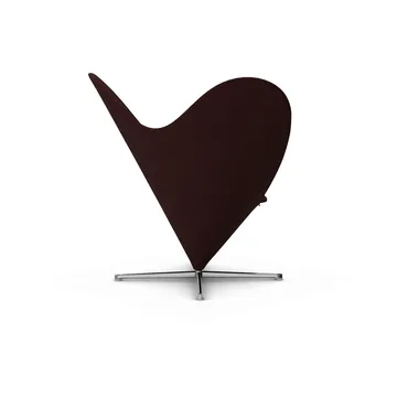 Heart Cone Chair lenestol - Cento dark red melange-rustfritt stål - Vitra