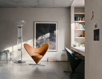 Heart Cone Chair lenestol - Hola cement-rustfritt stål - Vitra