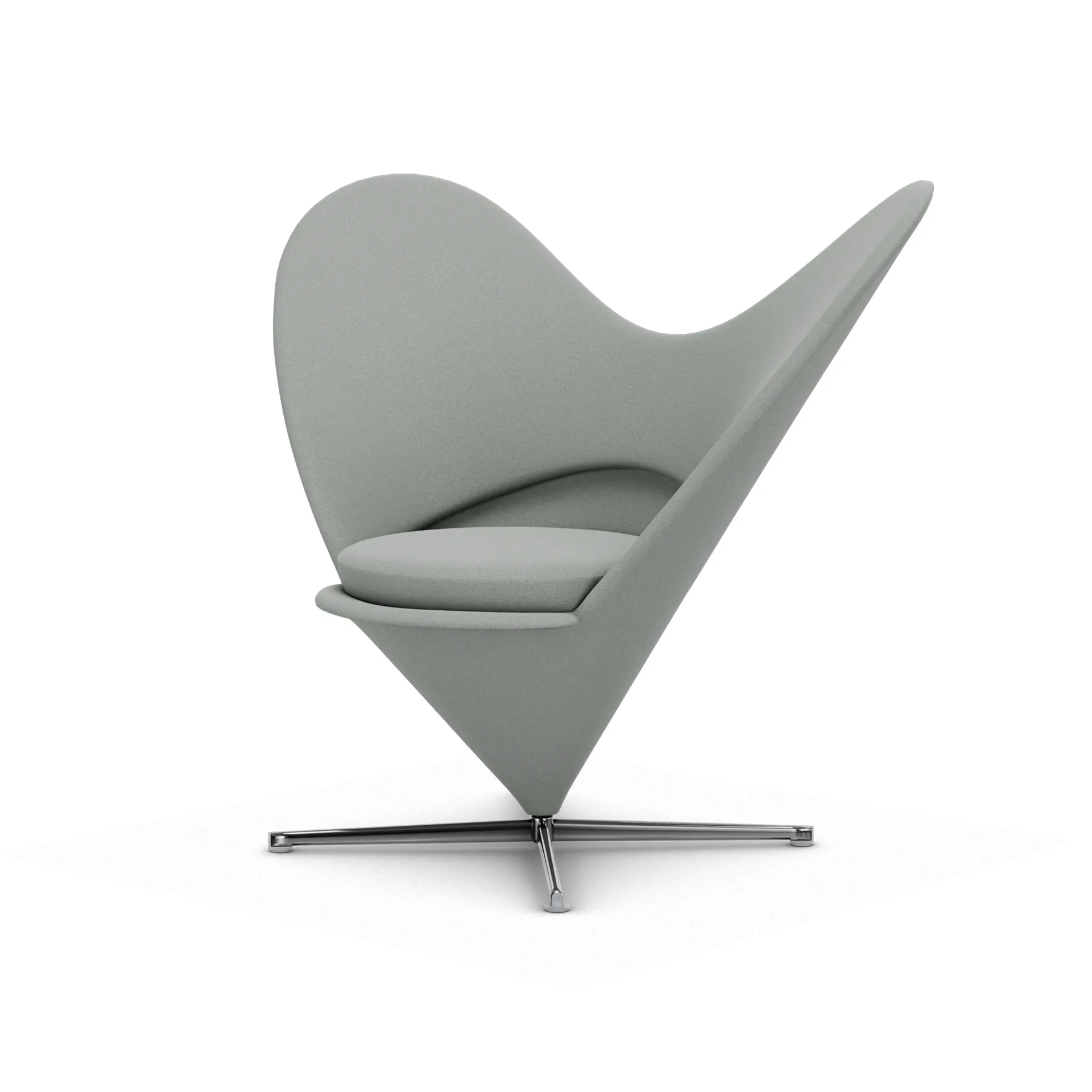 Heart Cone Chair lenestol, Hola cement-rustfritt stål Vitra