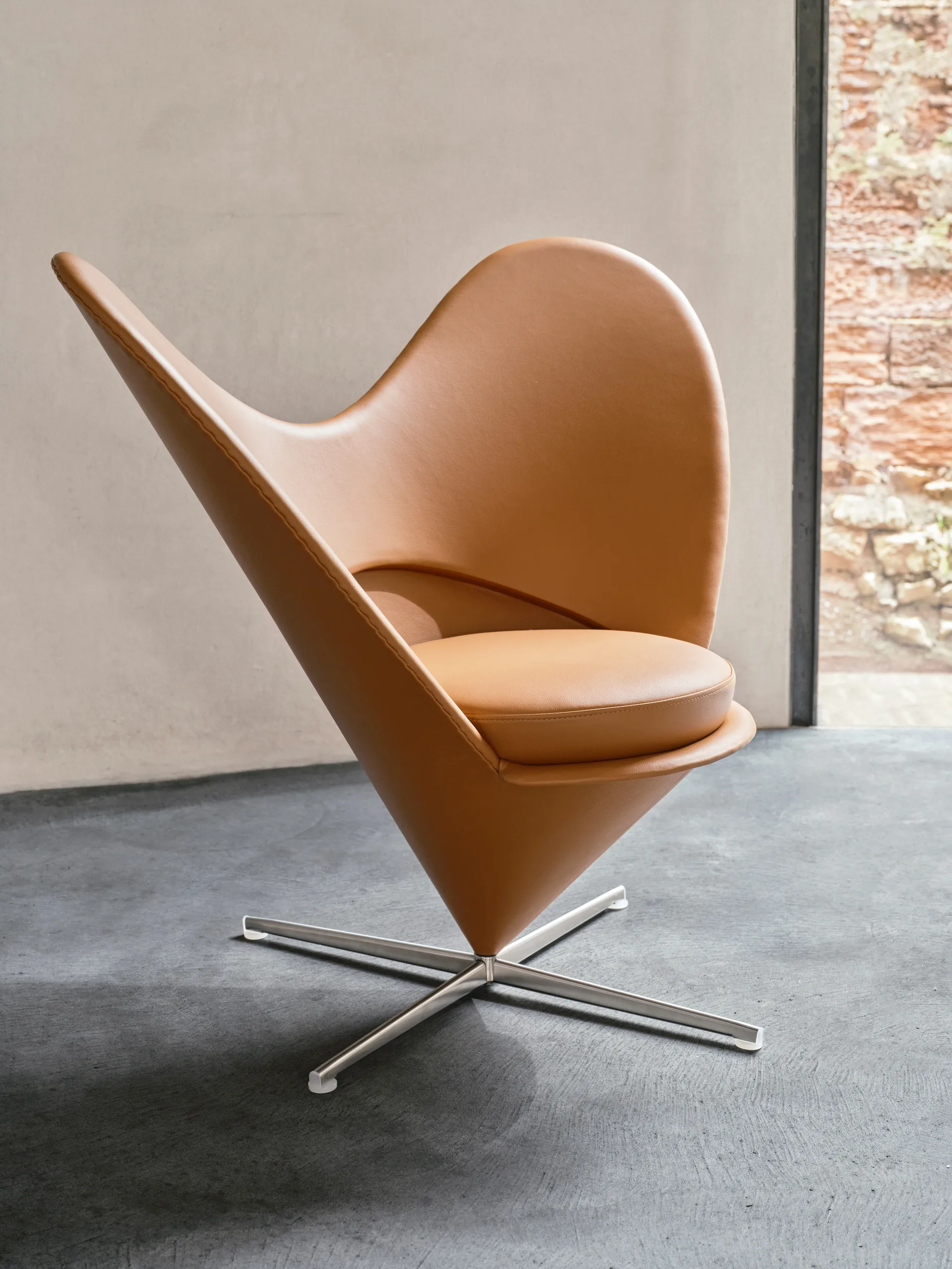 Heart Cone Chair lenestol, Hola sea green-rustfritt stål Vitra