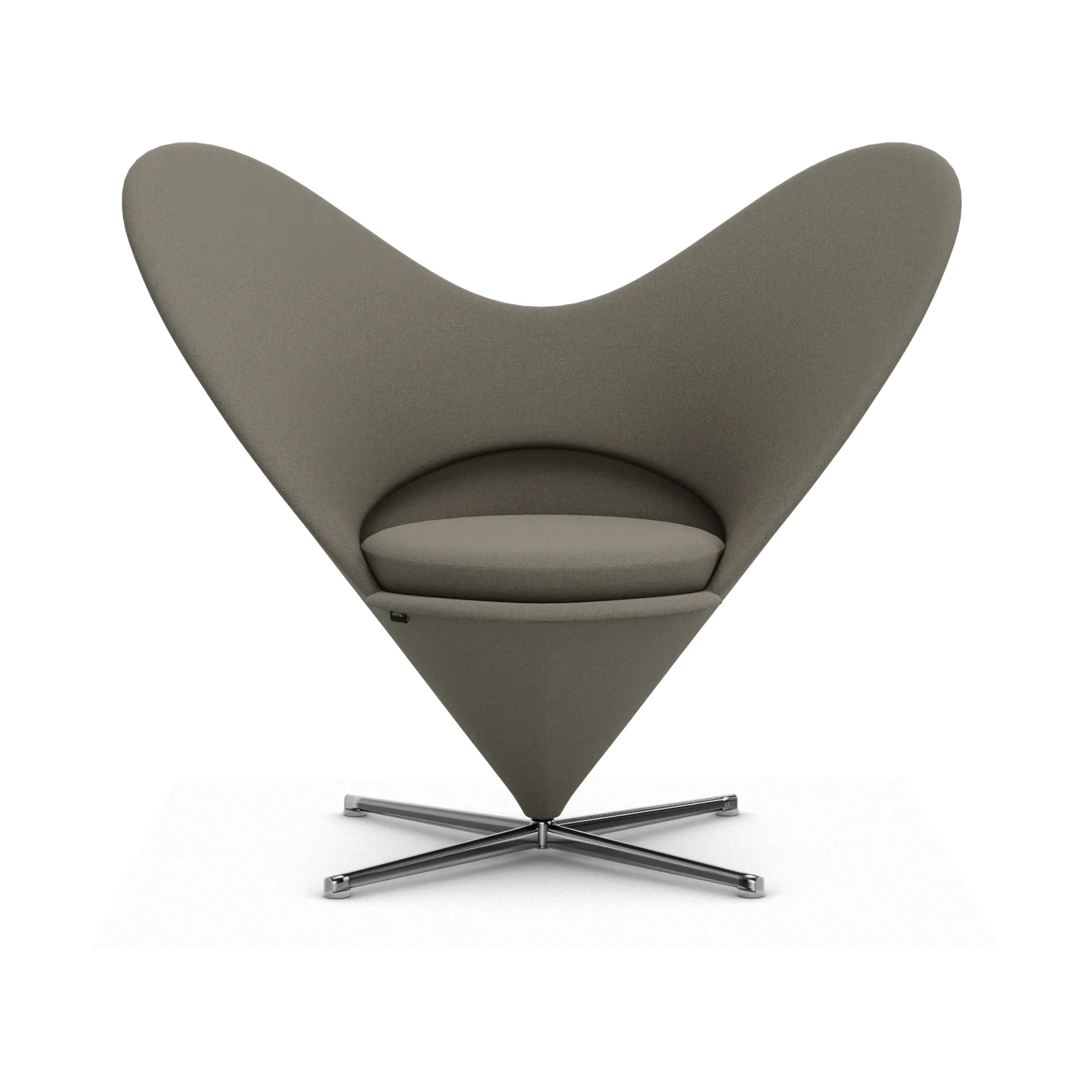 Heart Cone Chair lenestol, Hola truffle-rustfritt stål Vitra