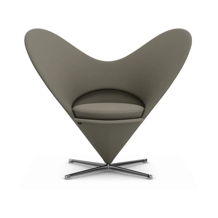 Heart Cone Chair lenestol - Hola truffle-rustfritt stål - Vitra