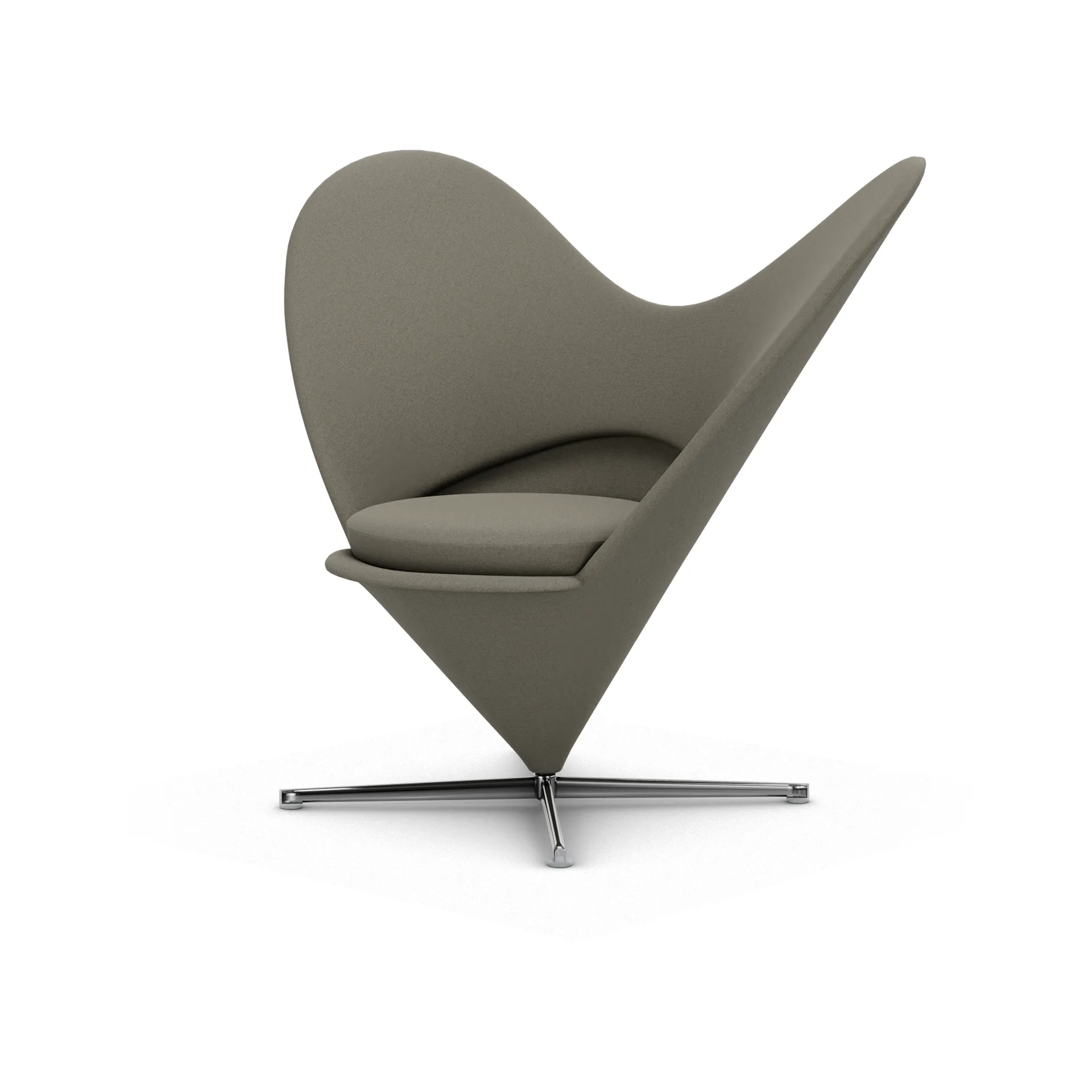 Heart Cone Chair lenestol, Hola truffle-rustfritt stål Vitra
