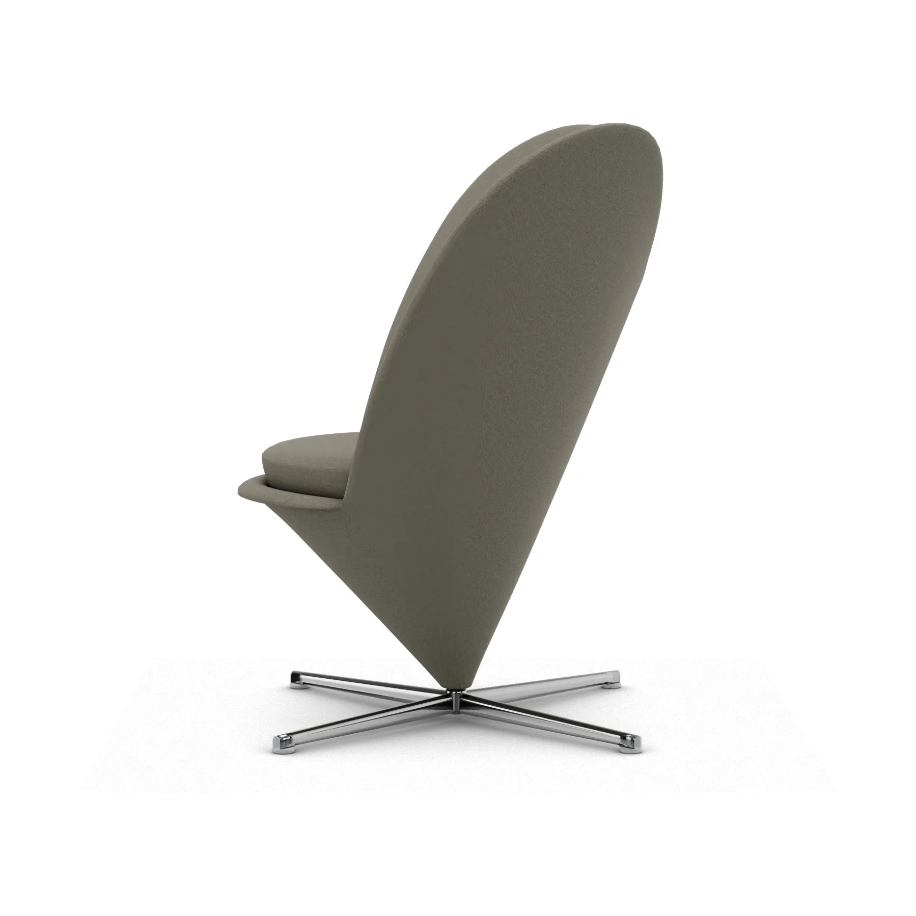 Heart Cone Chair lenestol, Hola truffle-rustfritt stål Vitra