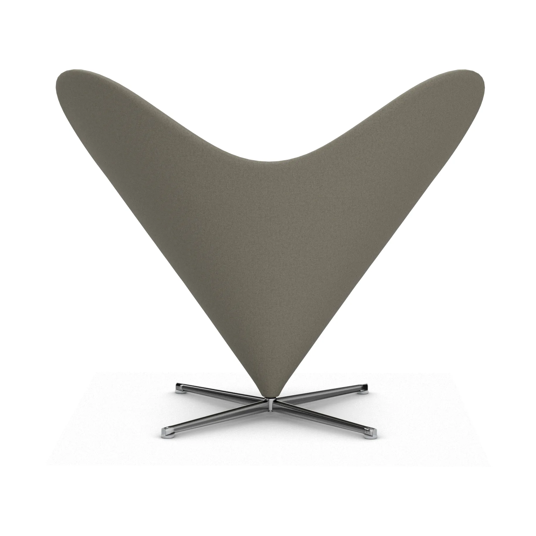 Heart Cone Chair lenestol, Hola truffle-rustfritt stål Vitra