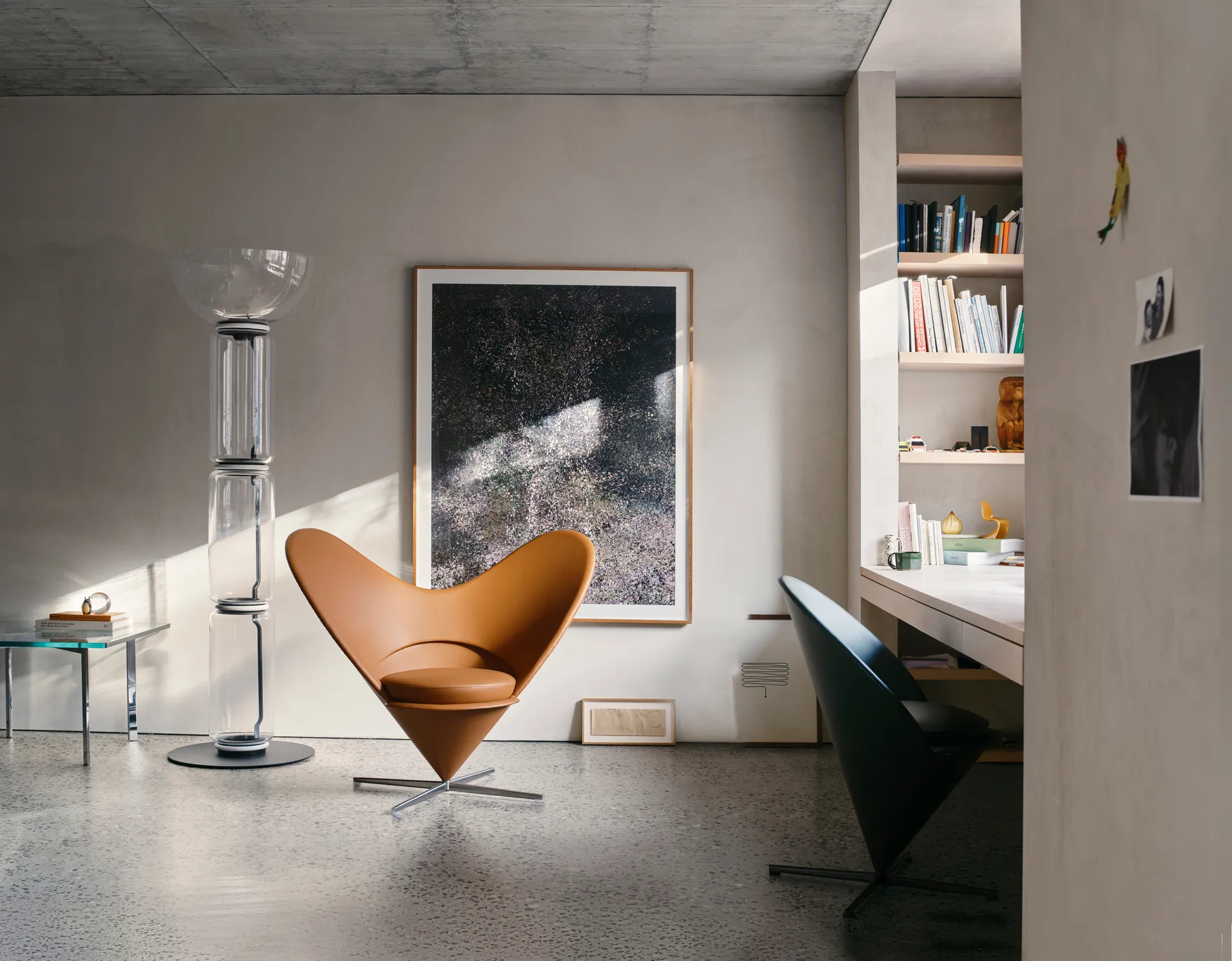 Heart Cone Chair lenestol, Hola truffle-rustfritt stål Vitra