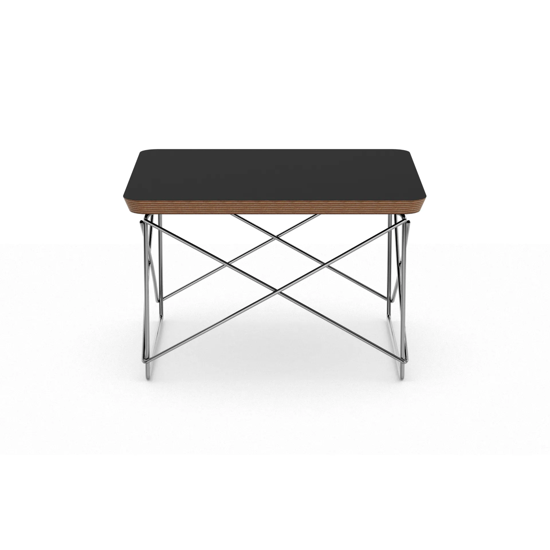 LTR occasional table sidobord, Black-stainless steel Vitra