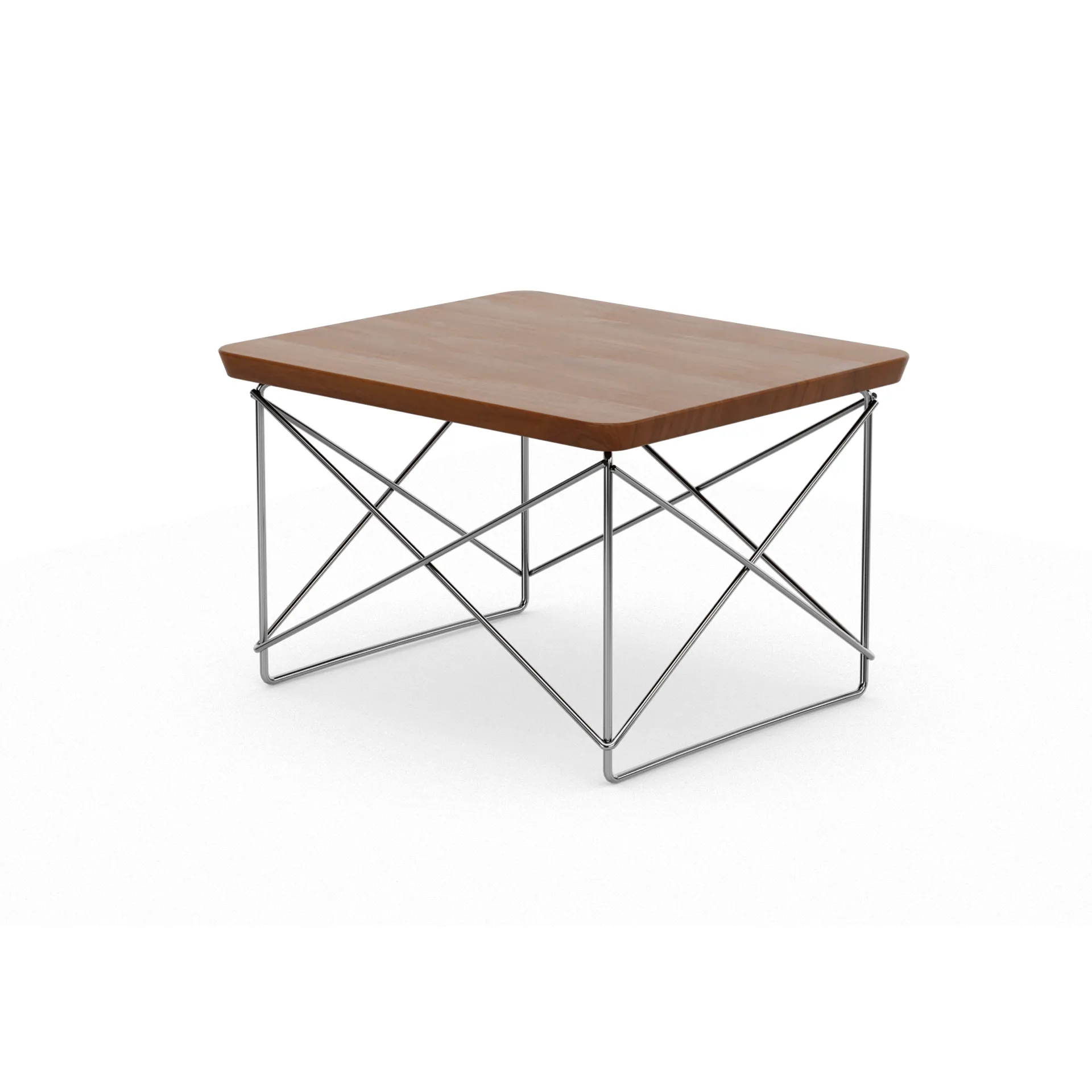 LTR occasional table sidobord, Dark walnut-stainless steel Vitra
