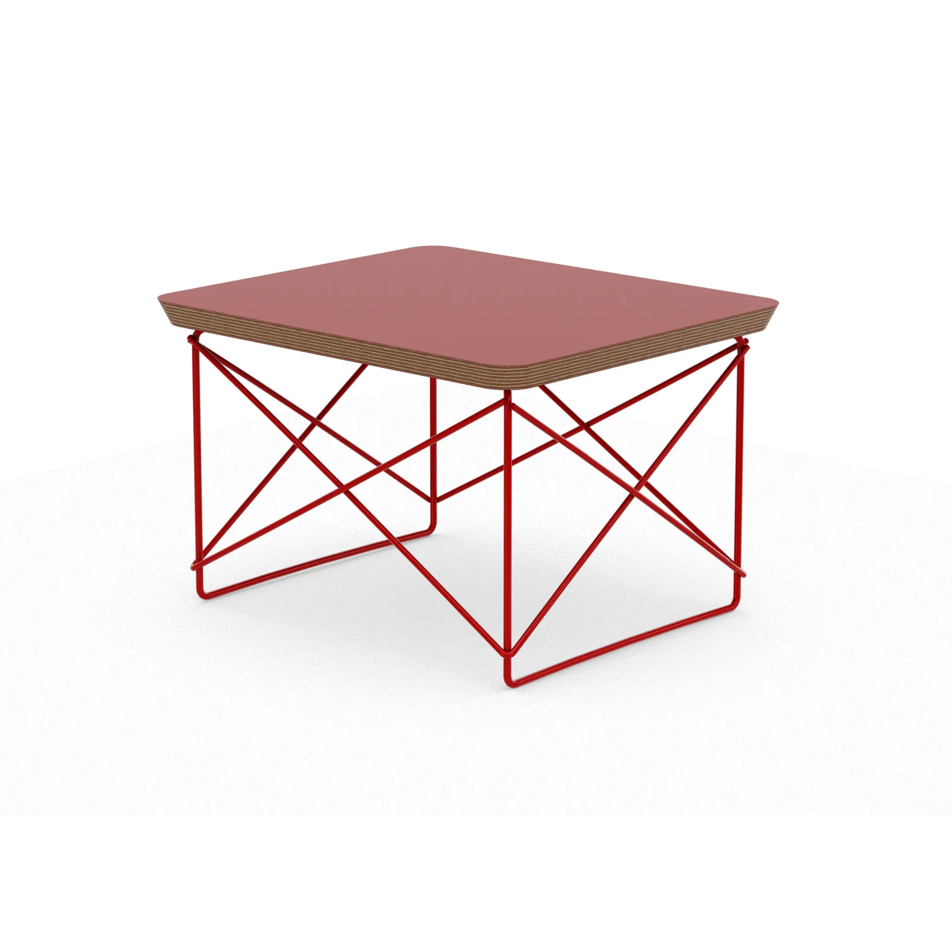 LTR occasional table sidobord, Linoleum dark brick-eames classic red Vitra
