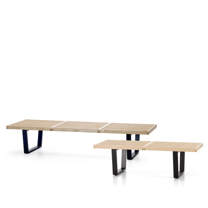 Nelson benk, Ask-Sortlakkert ask 122x35 cm Vitra