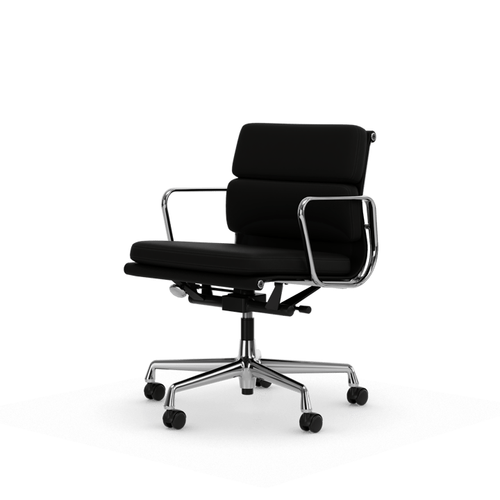 Soft Pad Chair EA 217 polert kromstativ - Lær premium F L50 Nero - Vitra