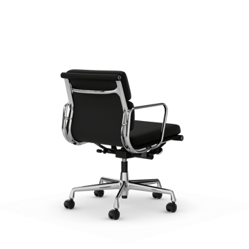 Soft Pad Chair EA 217 polert kromstativ - Lær premium F L50 Nero - Vitra