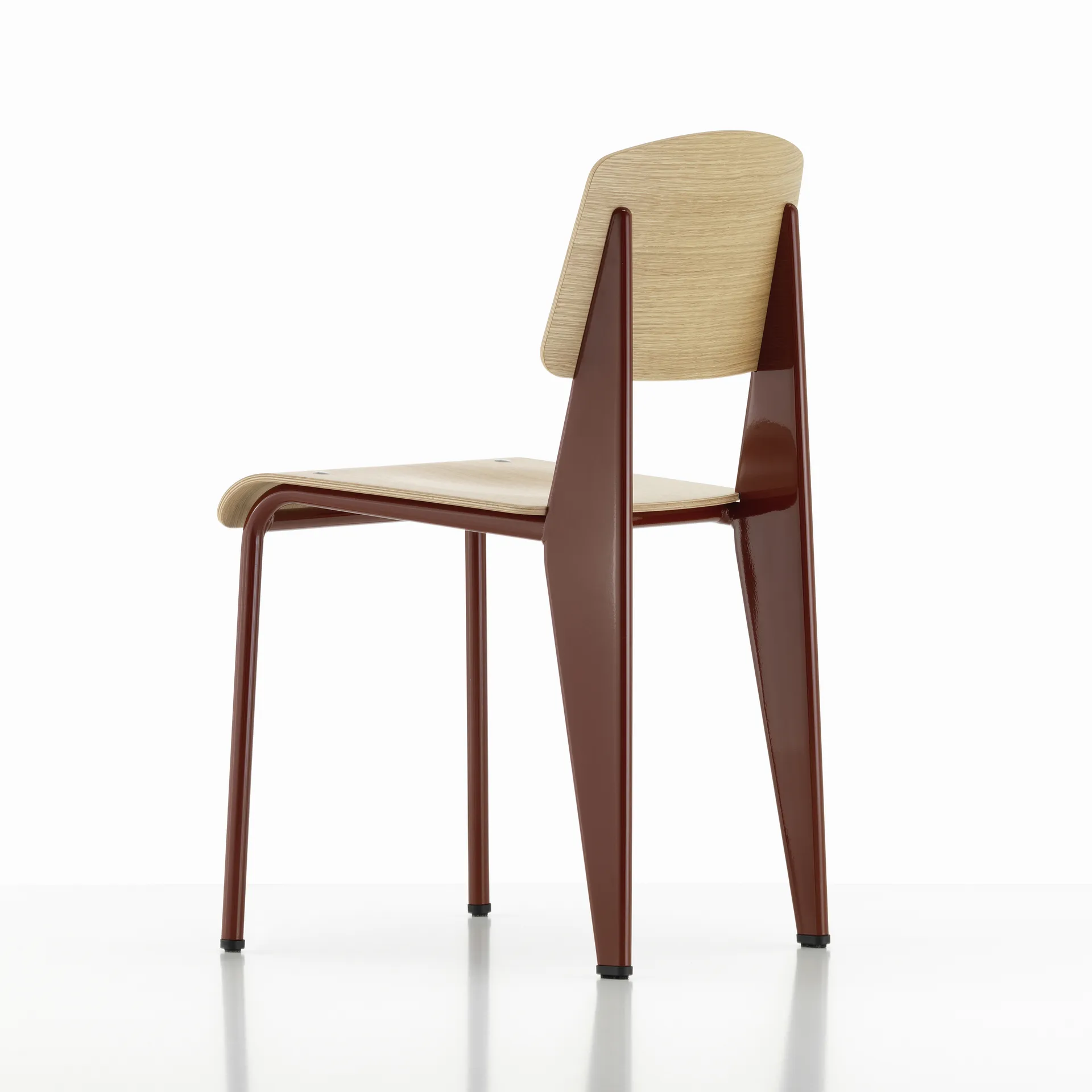 Standard stol, eik natur, japanese red understell Vitra