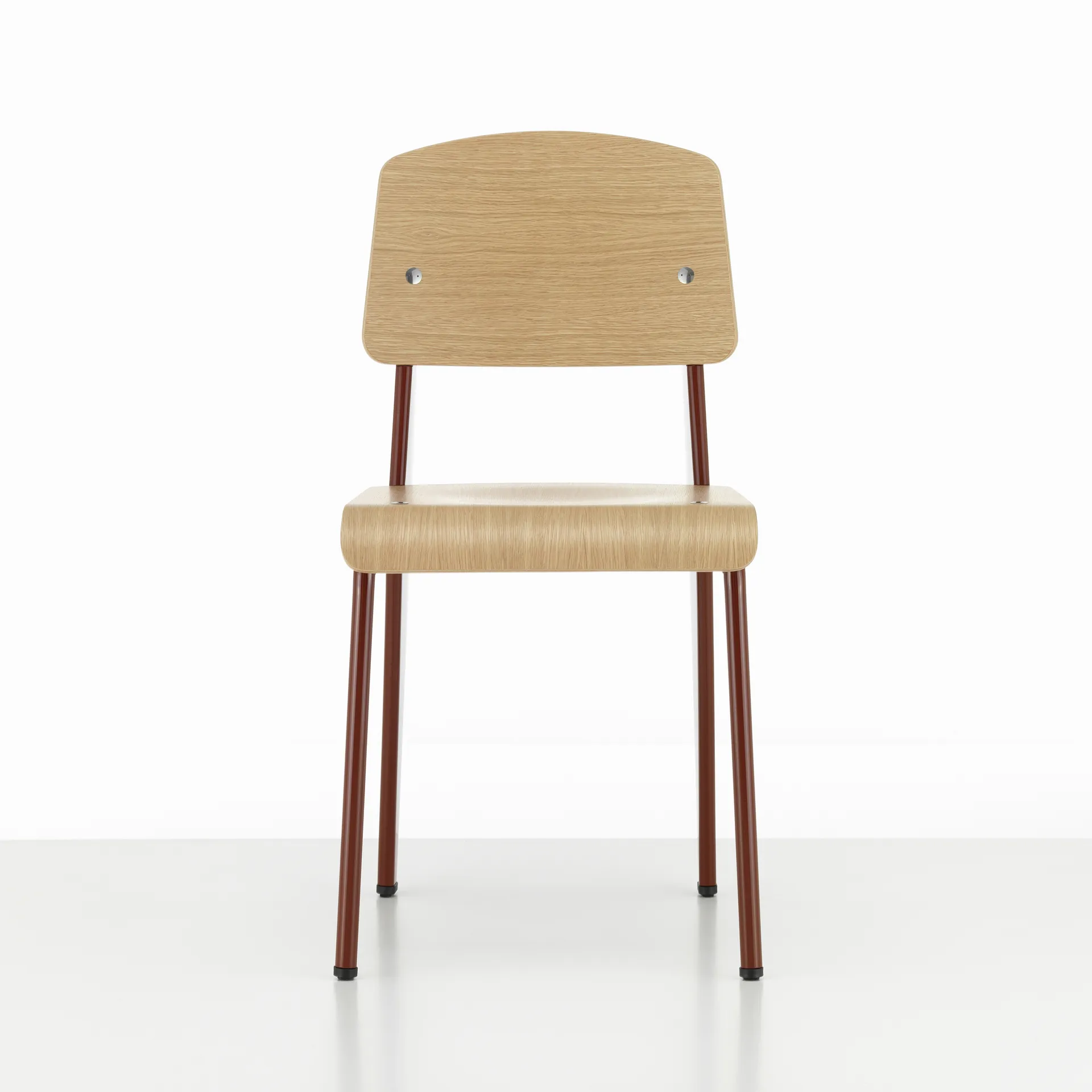 Standard stol, eik natur, japanese red understell Vitra
