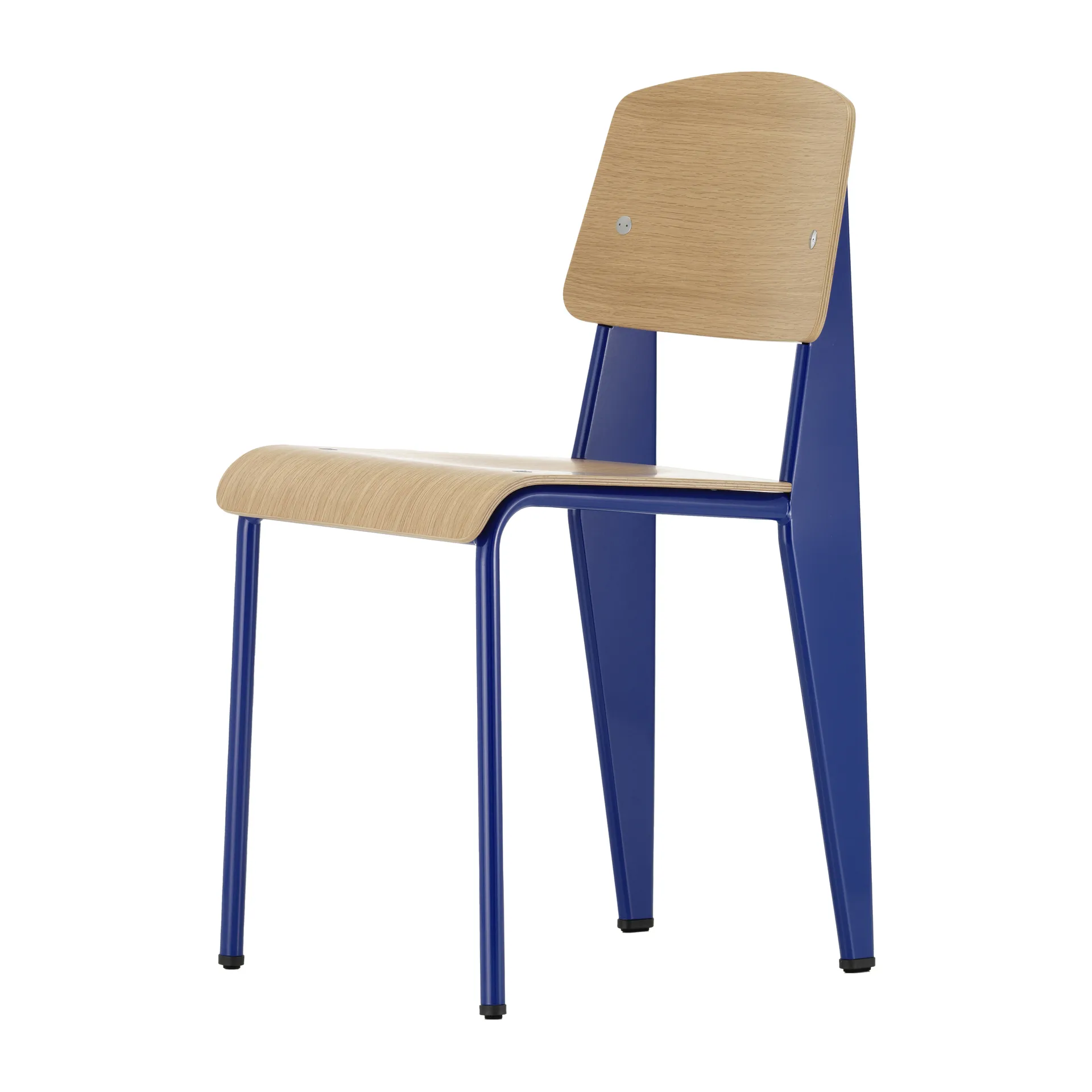 Standard stol, eik natur, prouvé bleu marcoule understell Vitra