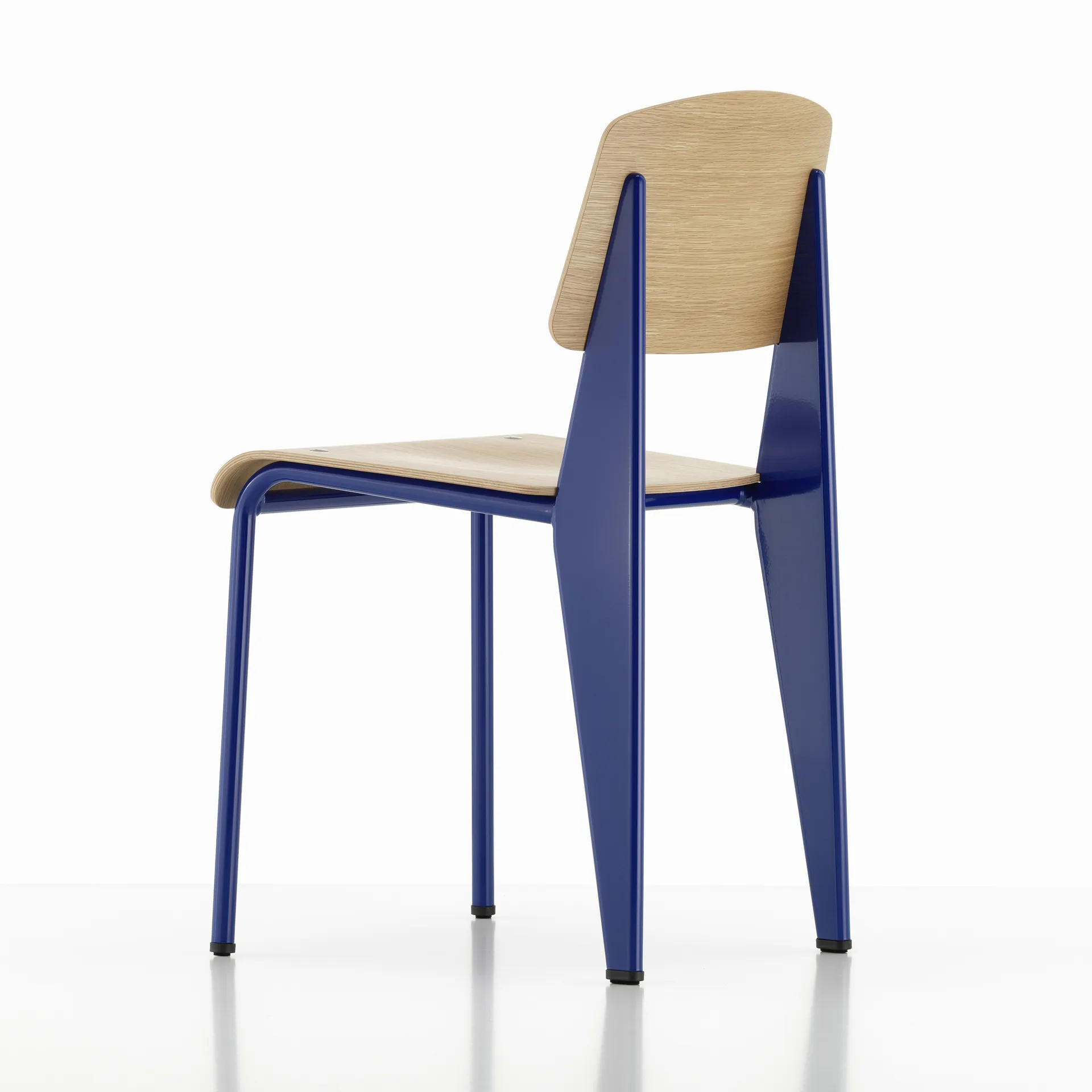 Standard stol, eik natur, prouvé bleu marcoule understell Vitra