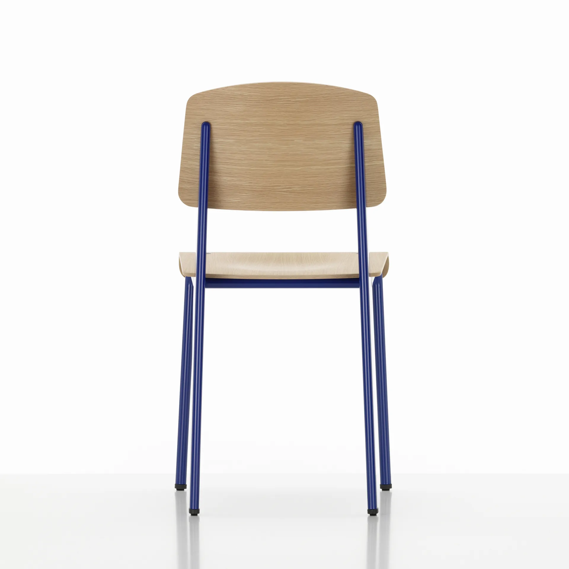 Standard stol, eik natur, prouvé bleu marcoule understell Vitra