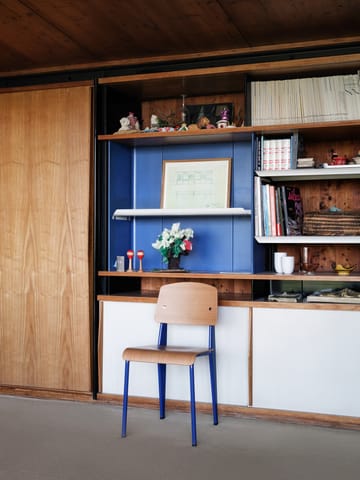 Standard stol - eik natur, prouvé bleu marcoule understell - Vitra