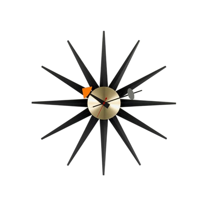 Sunburst clock veggklokke - Svart-Messing - Vitra