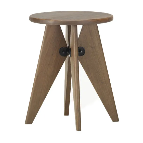 Tabouret Bois rund krakk - Oiled walnut, Ø35x45 cm - Vitra
