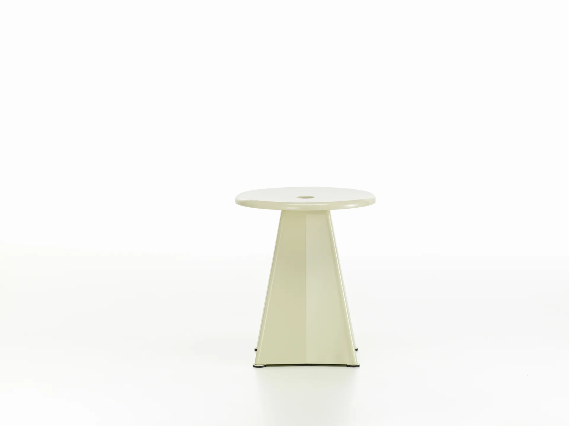 Tabouret Métallique rund krakk, Blanc colombe, Ø38x44,5 cm Vitra