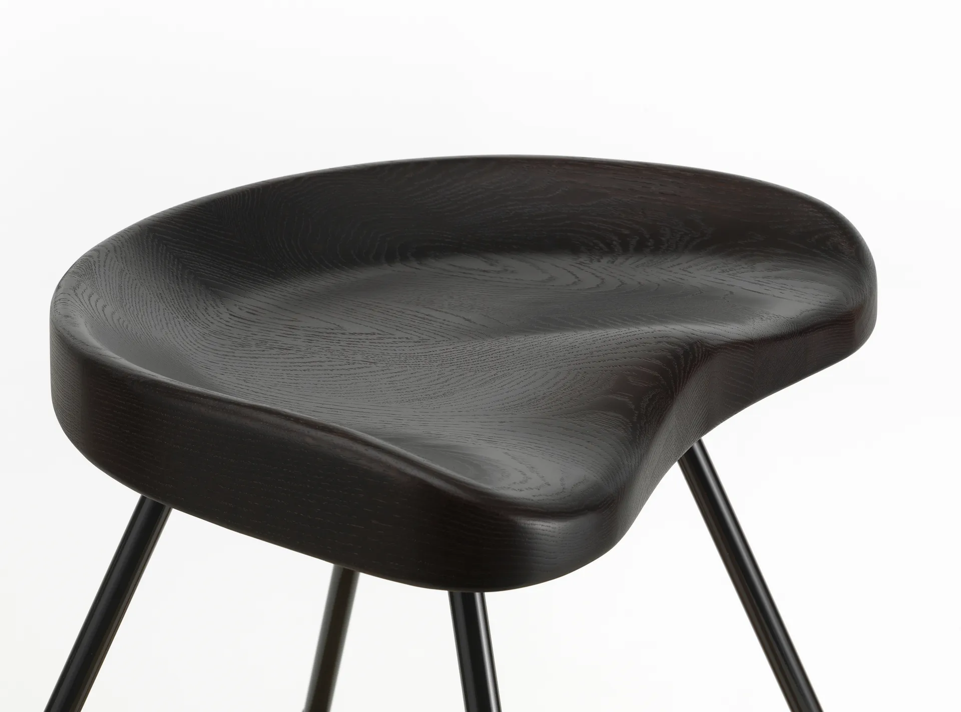 Tabouret No 307 krakk, Dark oak-Deep black Vitra