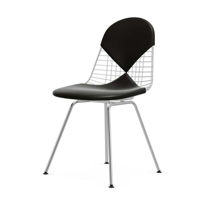 Wire chair DKX-2 stol - Svart lær-Krom - Vitra