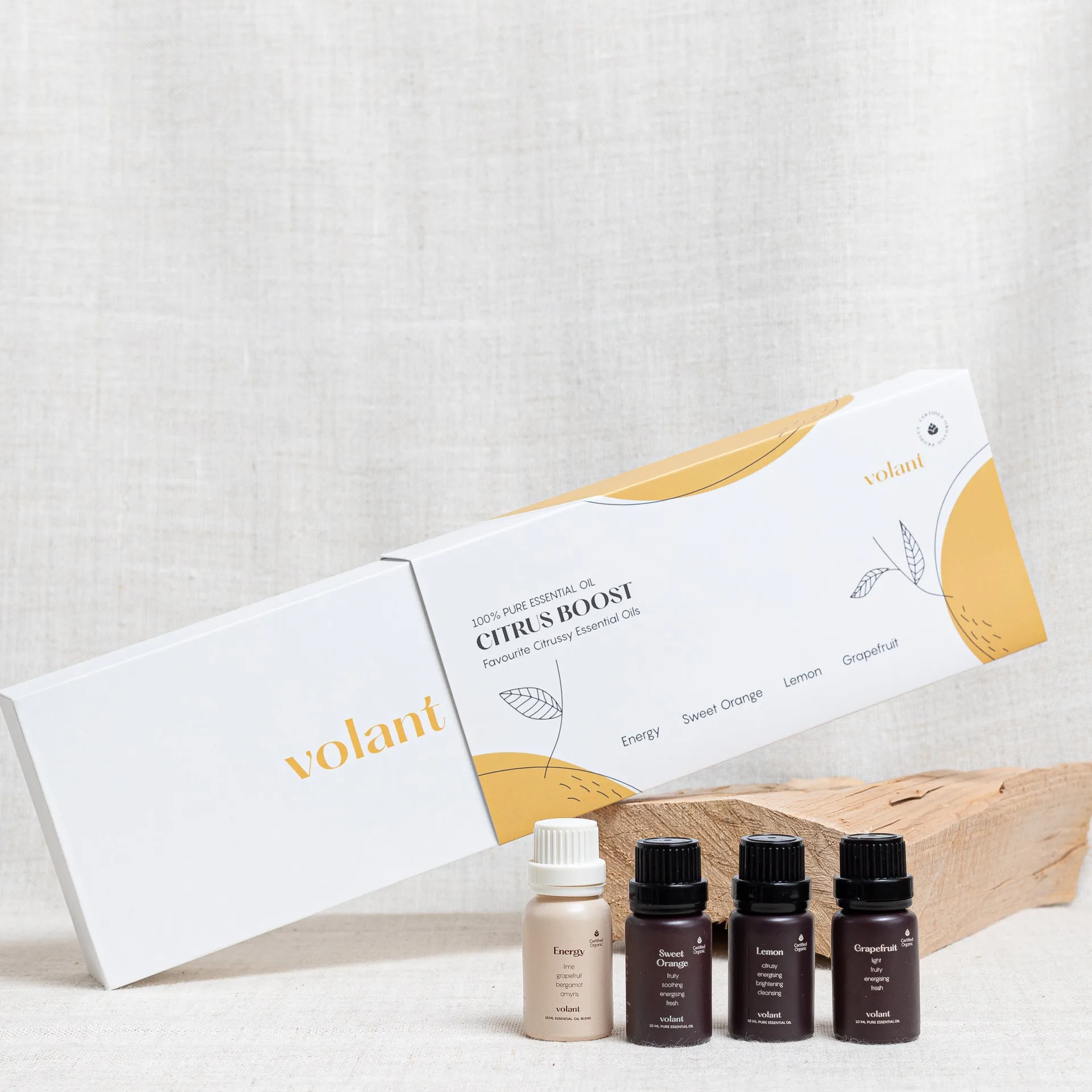 Citrus Boostset eteriske oljer 4-pakning, 3x10 ml-1x15 ml Volant