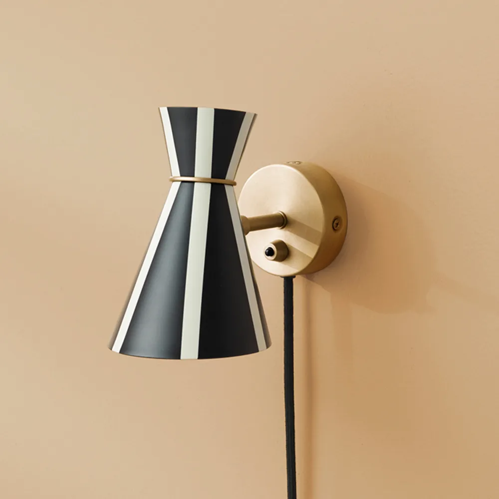Bloom vegglampe, Black noir/warm white, stripe Warm Nordic