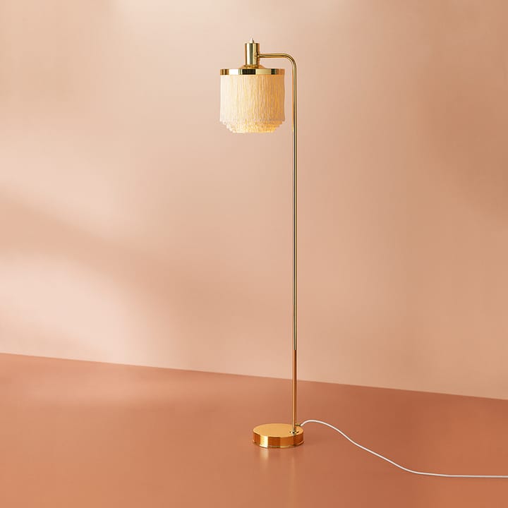 Fringe gulvlampe, Cream white, messingbelagt stål Warm Nordic