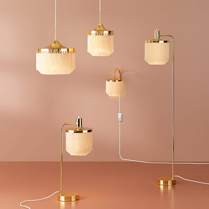 Fringe gulvlampe, Pale pink, messingbelagt stål Warm Nordic