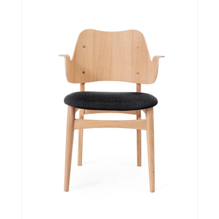 Gesture stol, trukket sete - Anthracite-hvitoljet eikestativ - Warm Nordic