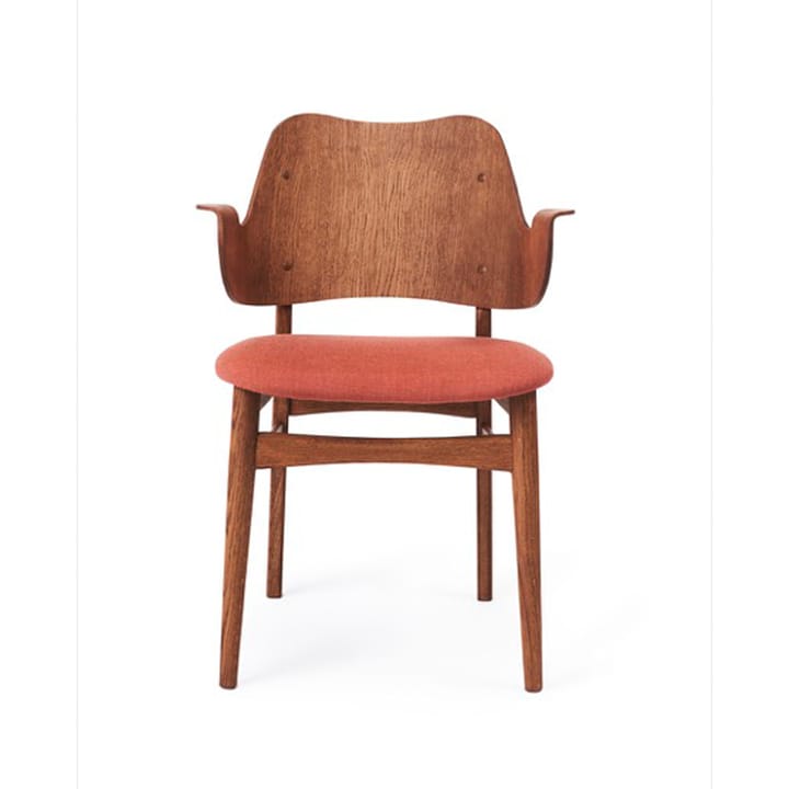Gesture stol, trukket sete - tekstil canvas 566 peachy pink, teakoljet eikestativ, trukket sete - Warm Nordic