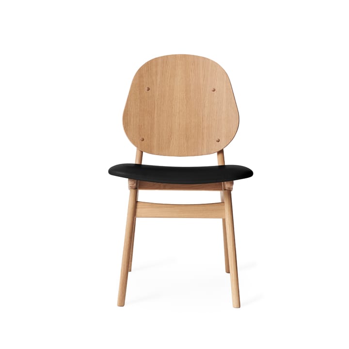 Noble stol - skinn black, hvitoljet eikestativ - Warm Nordic