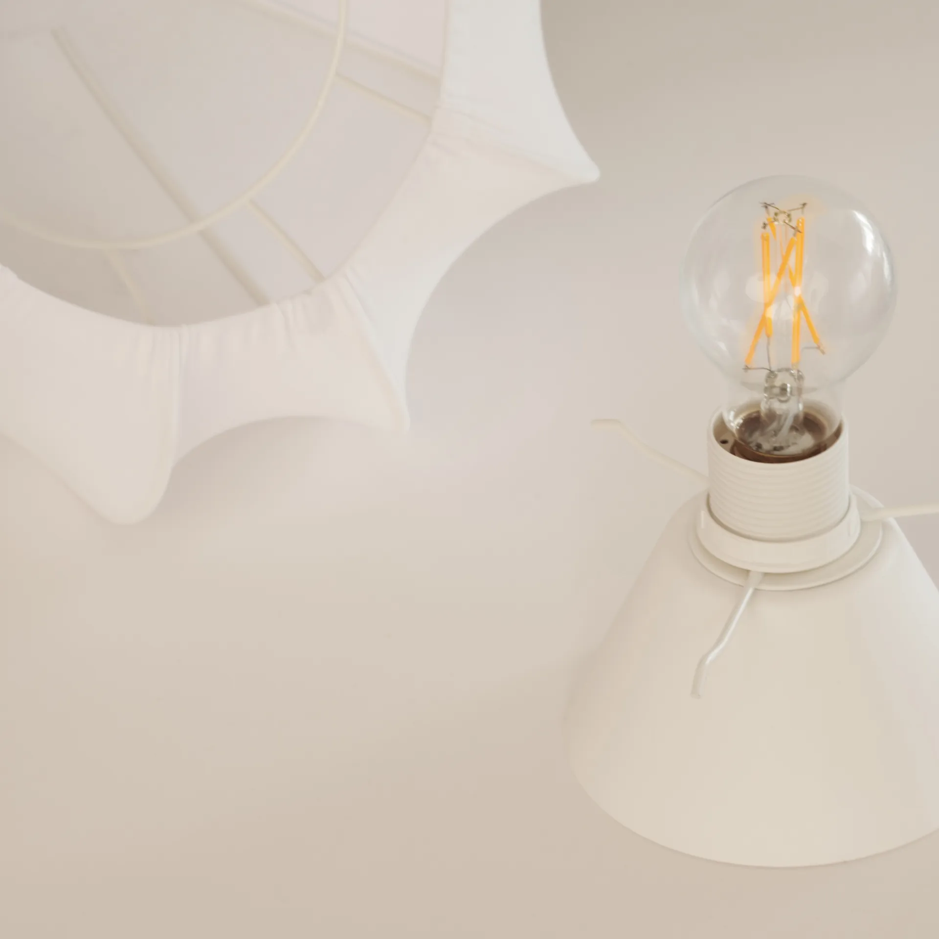 Anna plafond mini Ø30 cm, White cotton Watt & Veke