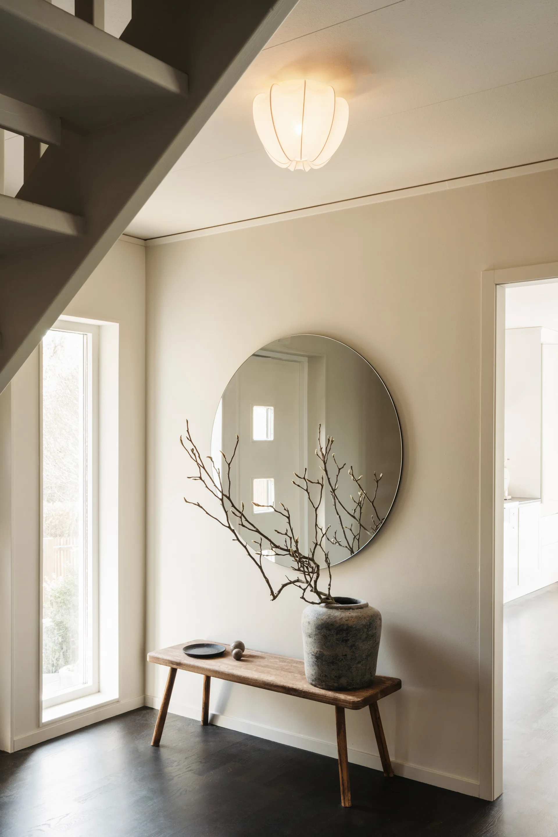 Anna plafond mini Ø30 cm, White cotton Watt & Veke