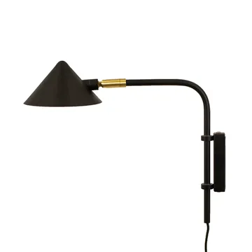 Kelly vegglampe kort arm - Svart-gull - Watt & Veke