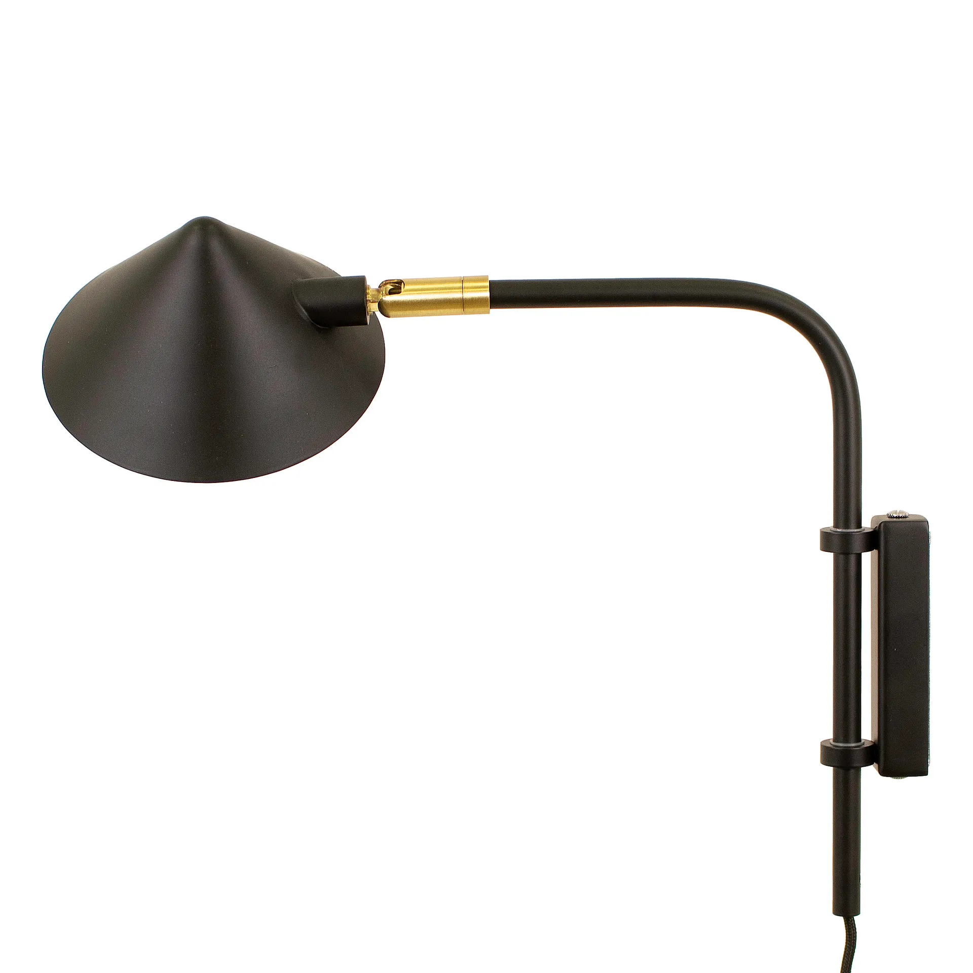 Kelly vegglampe kort arm, Svart-gull Watt & Veke
