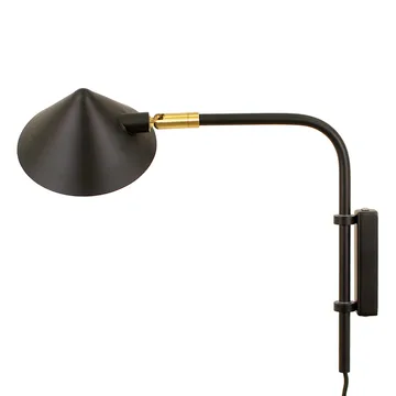 Kelly vegglampe kort arm - Svart-gull - Watt & Veke