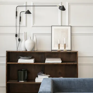 Kelly vegglampe kort arm - Svart-gull - Watt & Veke