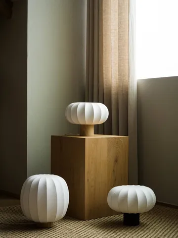 Lunari bordlampe - White-Dark ash, Ø32x24 cm - Watt & Veke