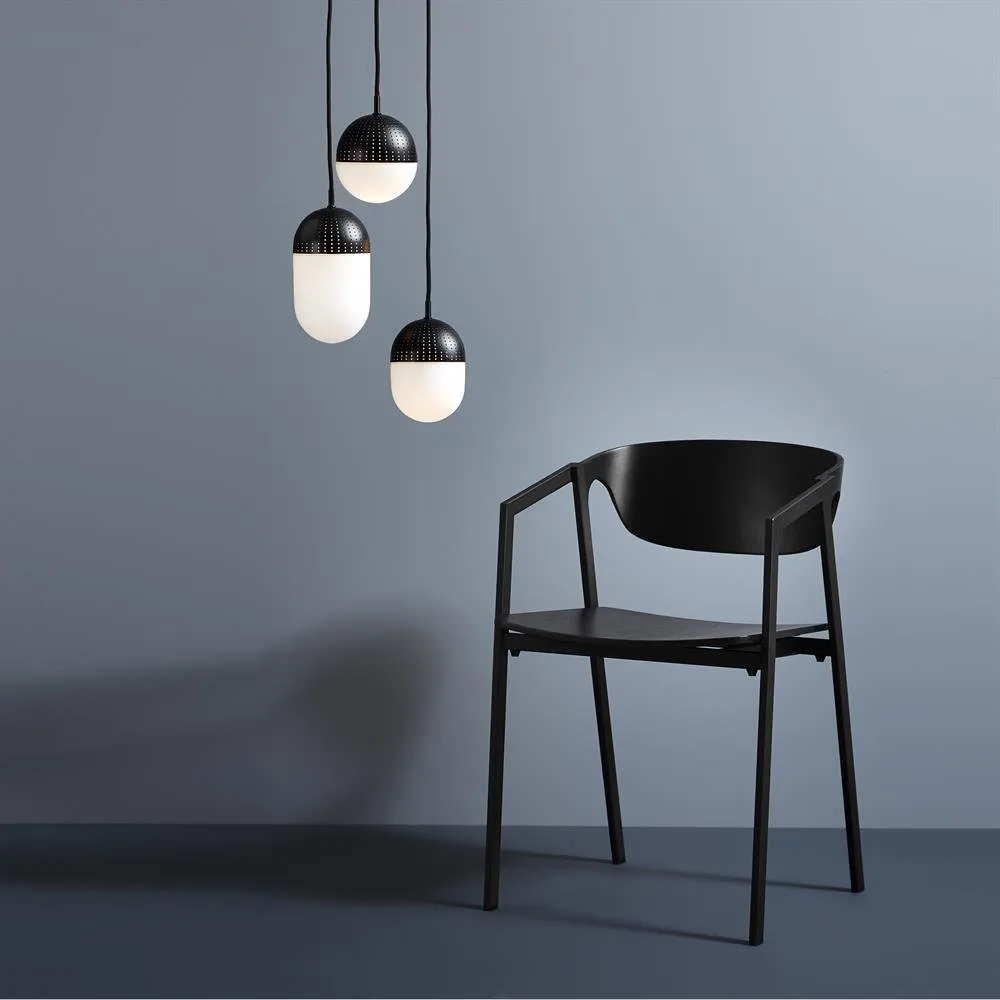 Dot taklampe medium, sort Woud
